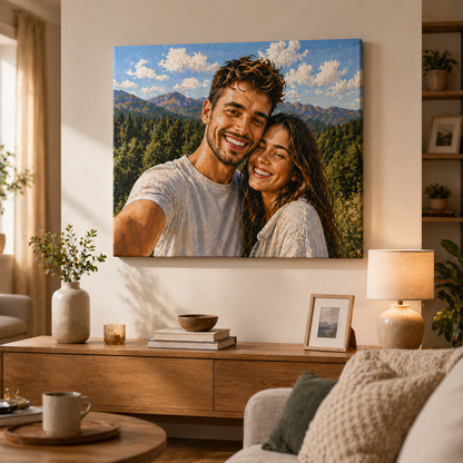 fertiges malen nach zahlen bild an der wand