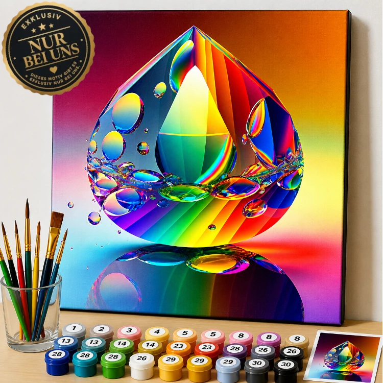 Malen nach Zahlen Set kaufen – Futuristischer Regenbogen Kristall