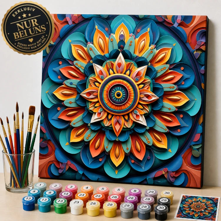 Malen nach Zahlen Mandala mit geometrischen Formen