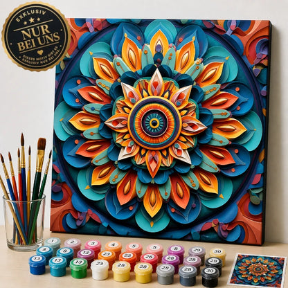 Malen nach Zahlen Mandala mit geometrischen Formen