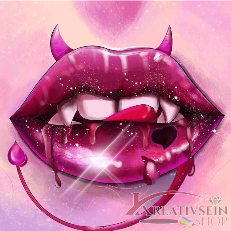 Malen nach Zahlen Schweiz – Fantasievolle Lippen im Dark Pop-Art Stil