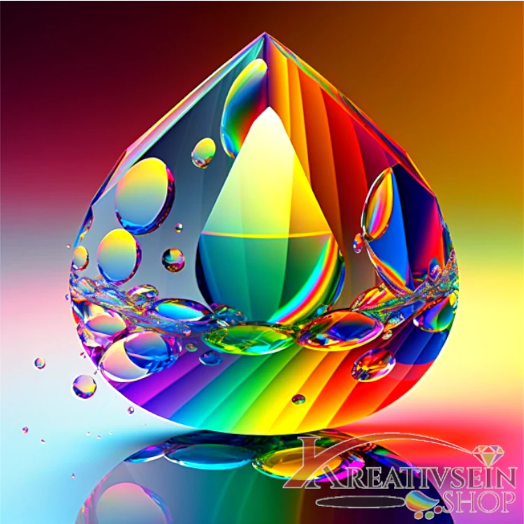 Malen nach Zahlen Schweiz kaufen – Futuristischer Regenbogen Kristall