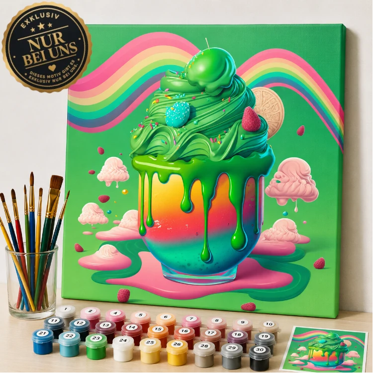 Malen nach Zahlen Set kaufen – Bunter Fantasy Milkshake