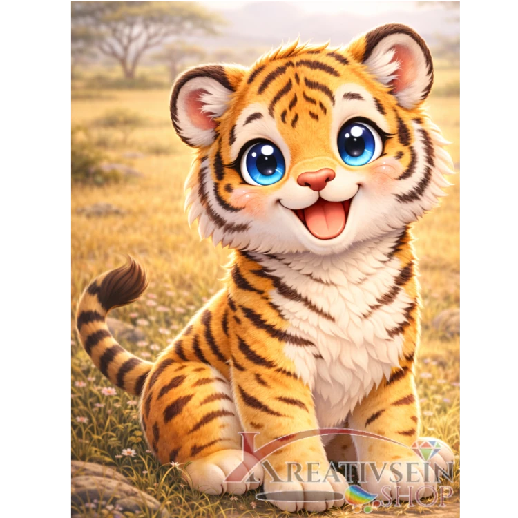 Malen nach Zahlen Set kaufen – Kawaii Tigerbaby
