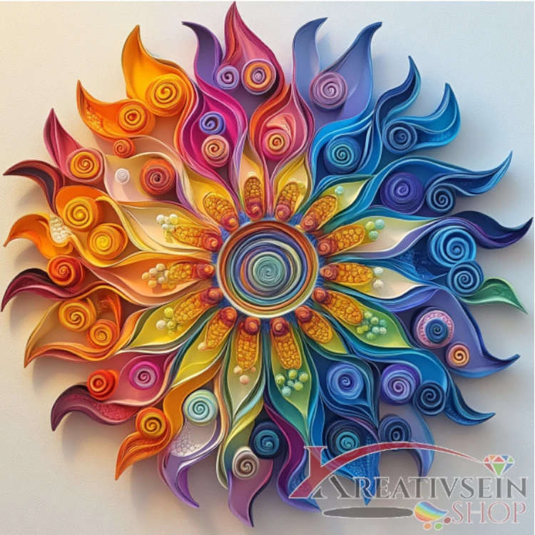 Malen nach Zahlen Set Dynamisches Mandala mit spiralförmiger Energie