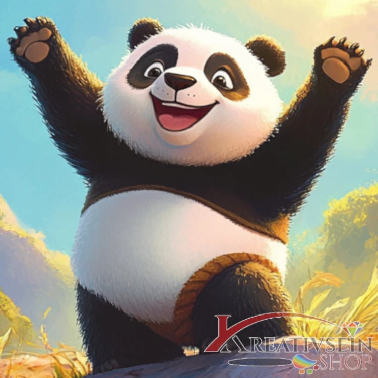 Malen nach Zahlen fröhlicher Panda